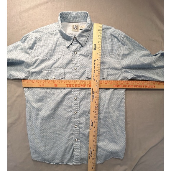 Cinch Long Sleeve Pearl Snap Blue Shirt Kids XL 16-18 Western Wear - Picture 11 of 11